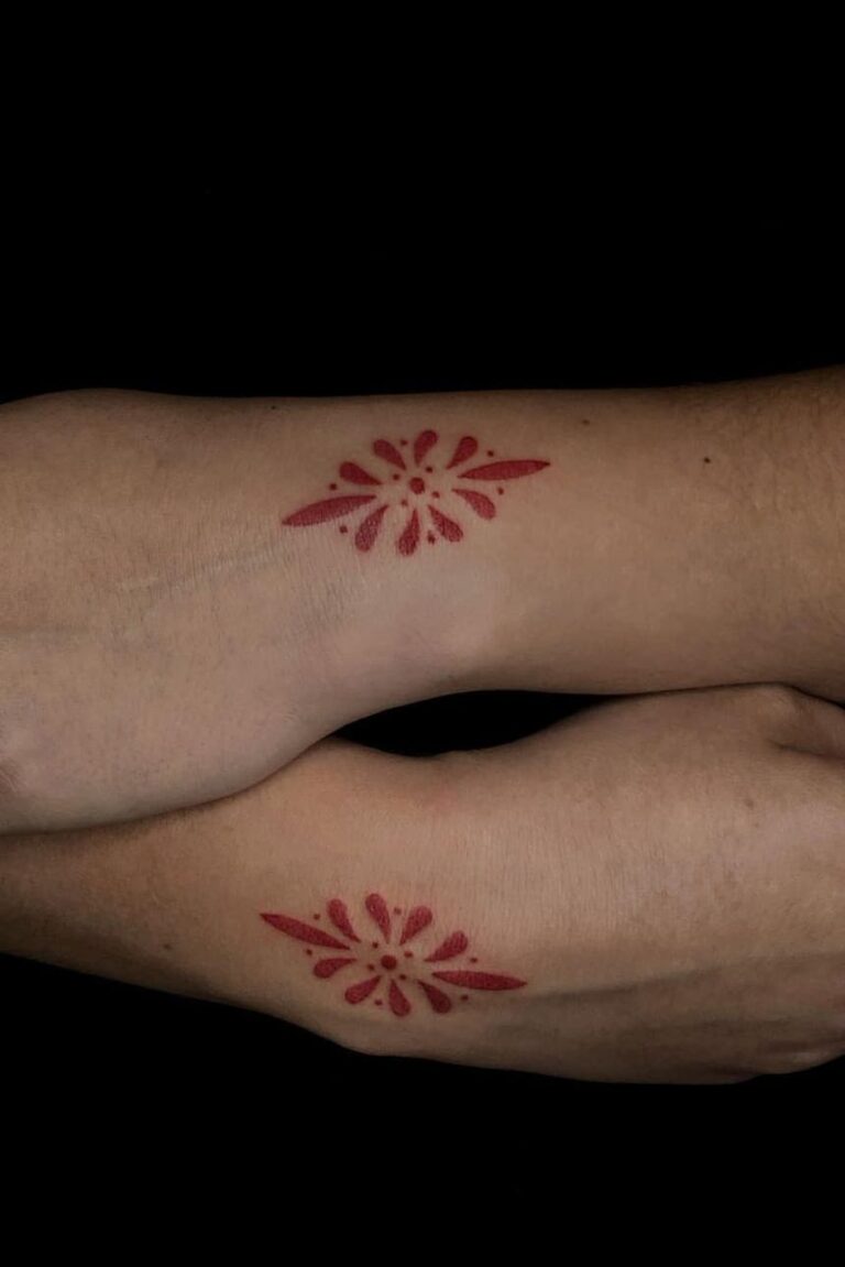 Red Ink Tattoo Ideas For Women