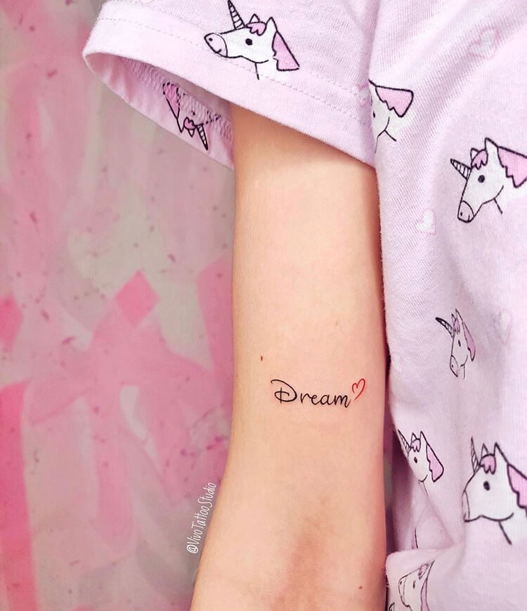Dream And Love Heart Small Tattoo Ideas For Women