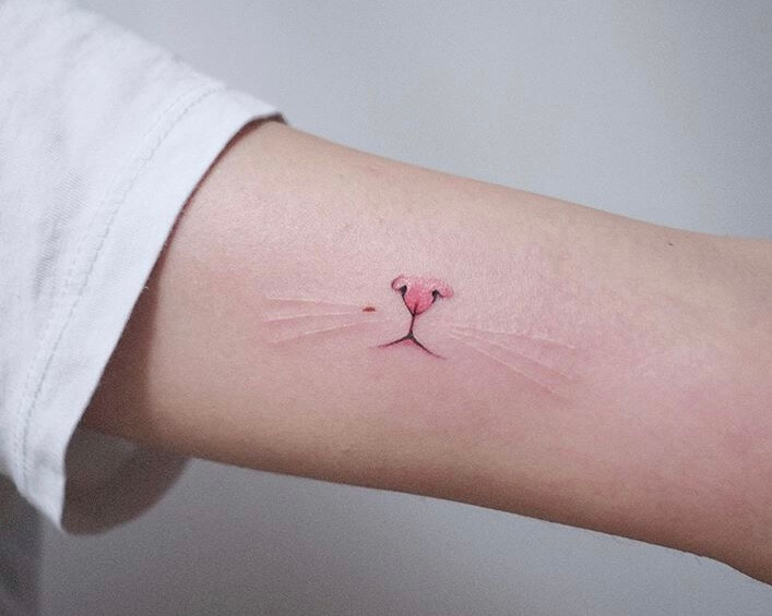 Cat Face Small Tattoo Ideas For Women