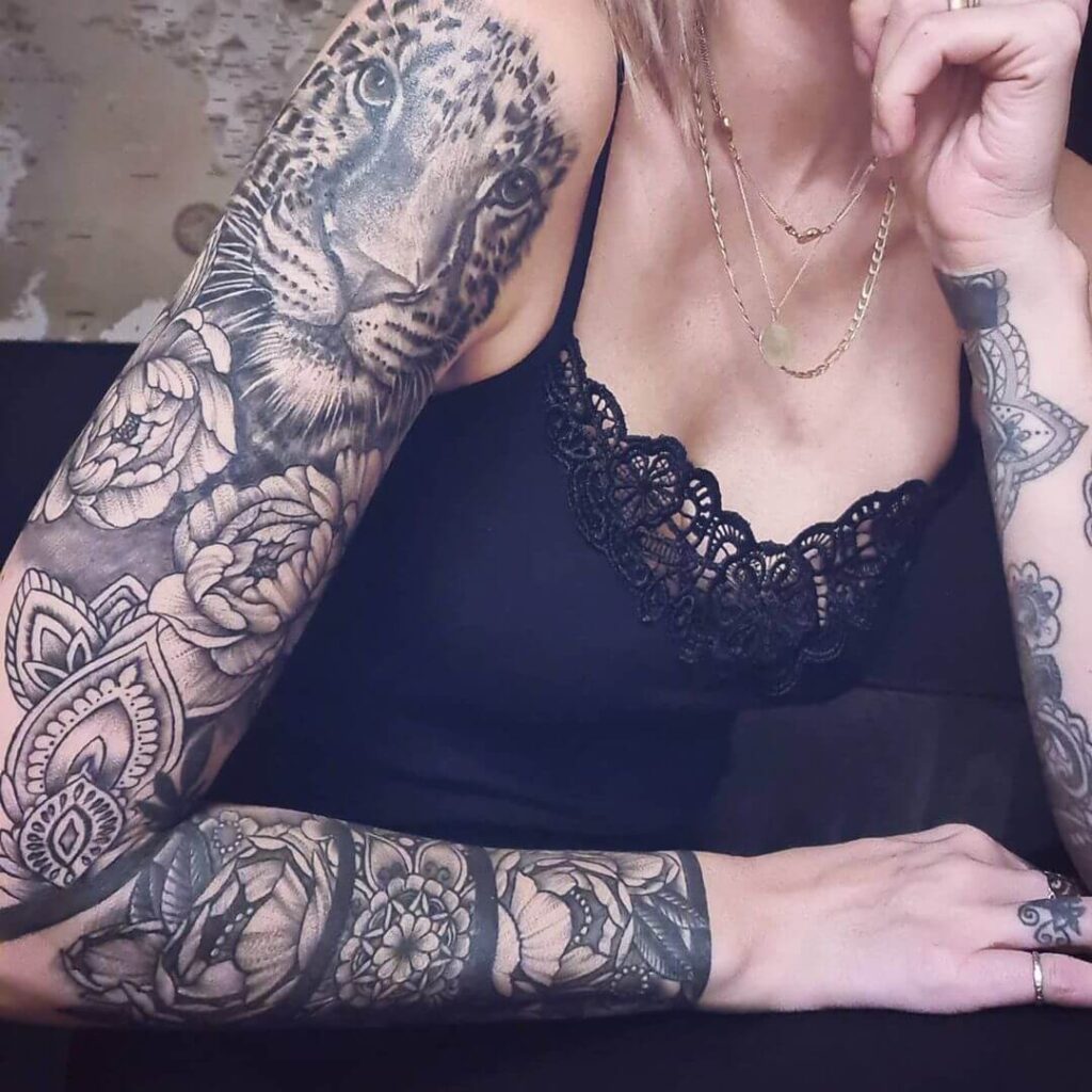 Tiger Full Sleeve Tattoo