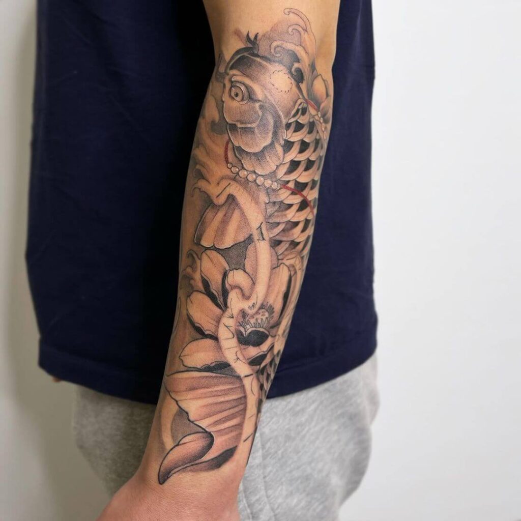 Fish sleeve tattoo