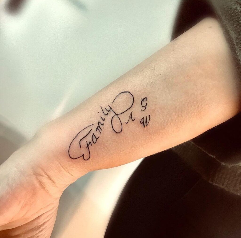 Infinity symbol family tattoo