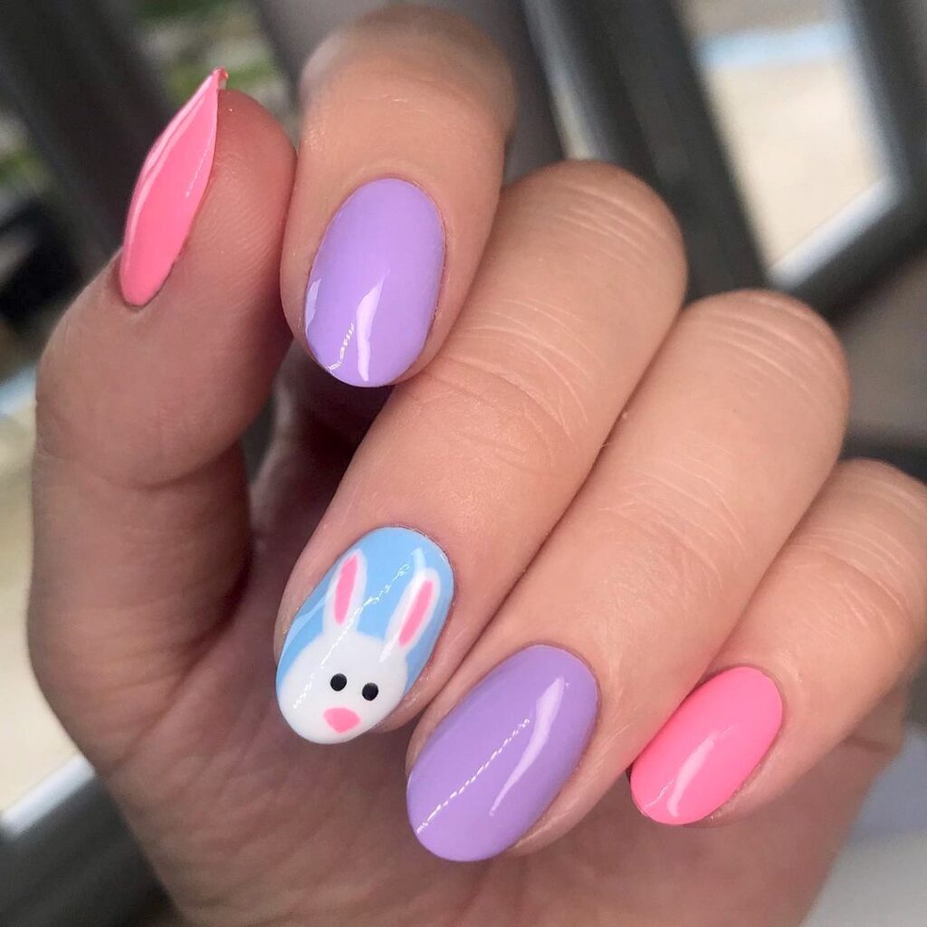 Bunny accent nail