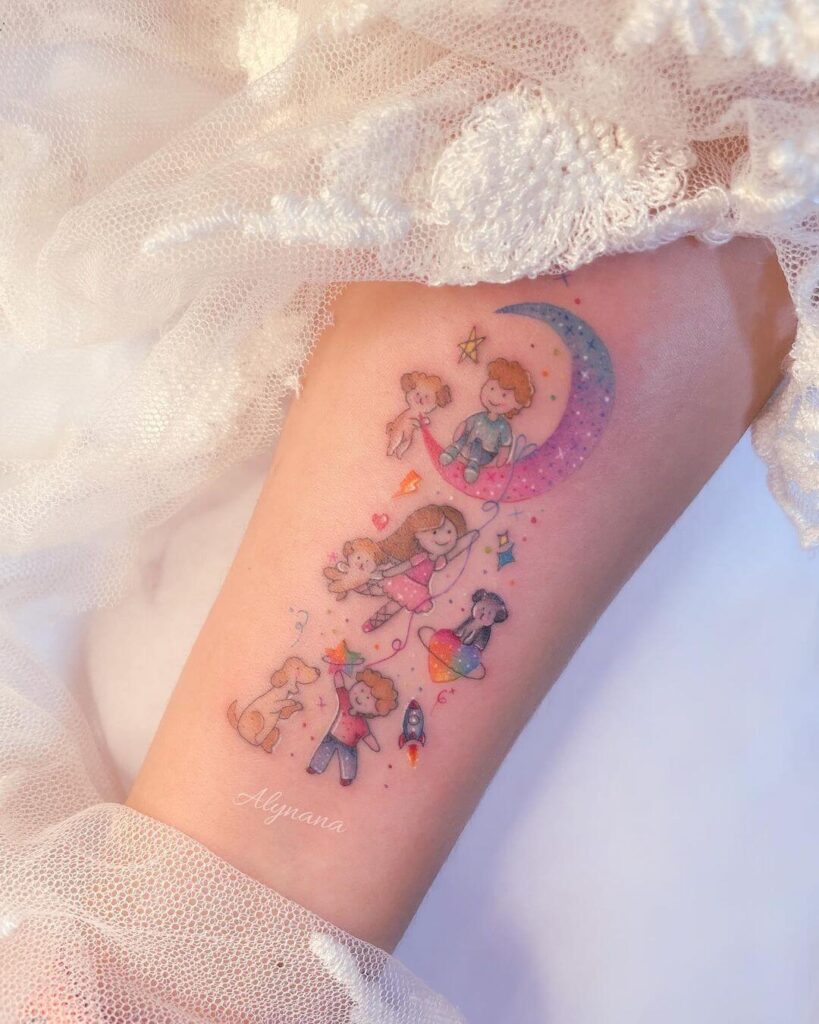 Family Moon Tattoo