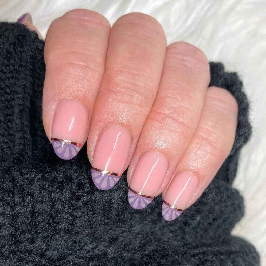 Purple French nail