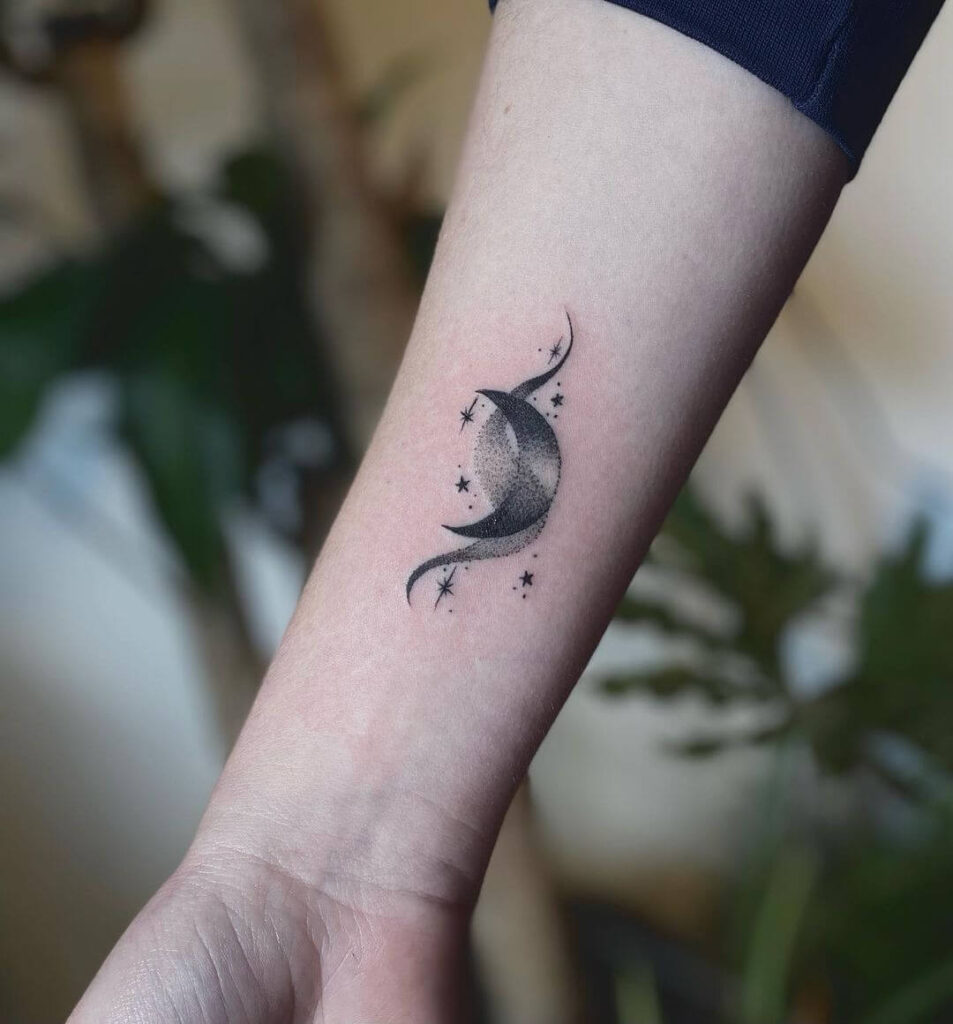 Unique moon tattoo