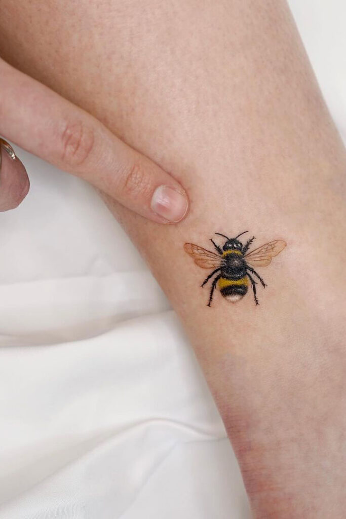 Color bee tattoo