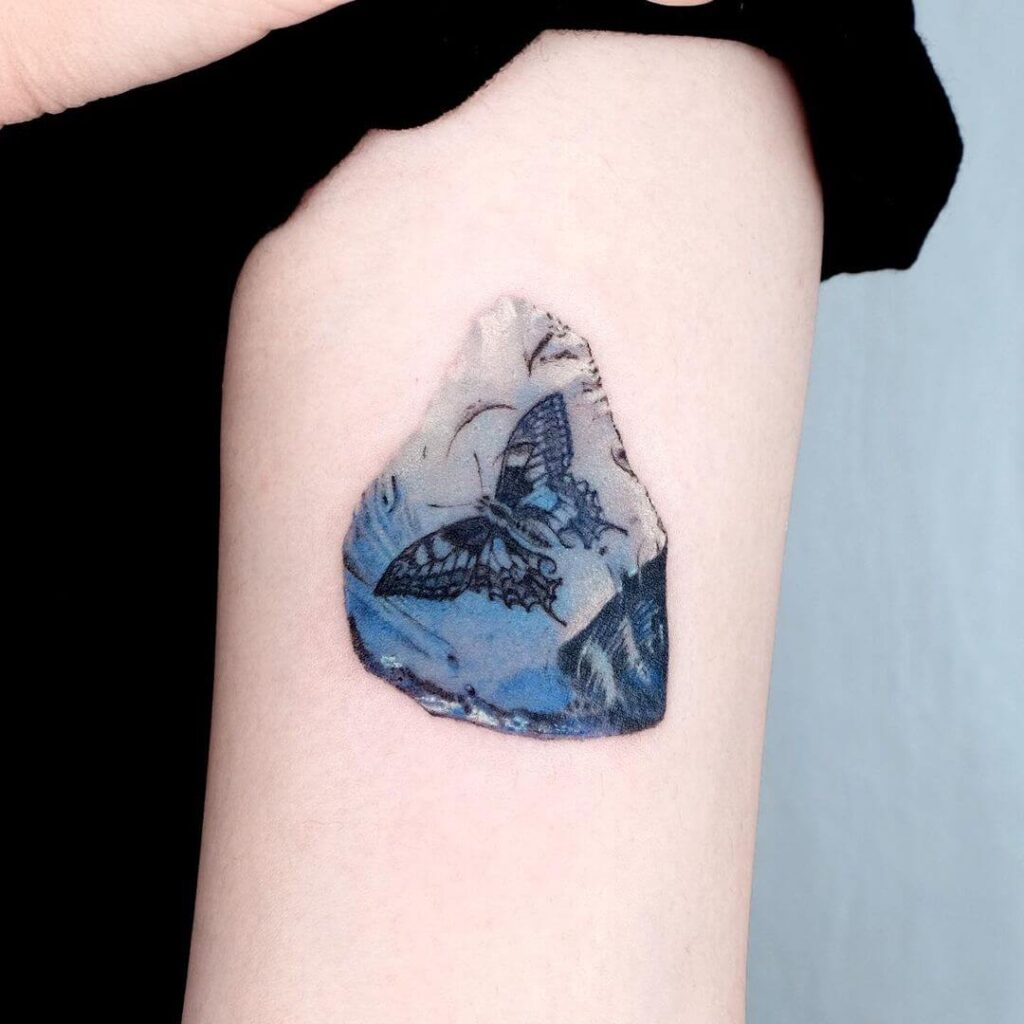 Butterfly fossil tattoo