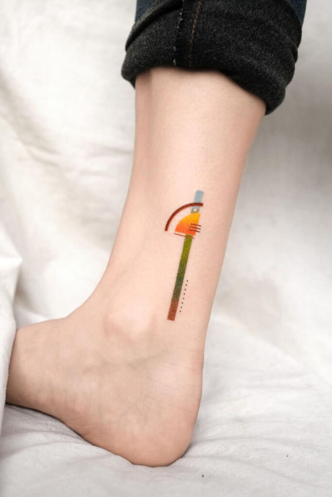 Geometric ankle tattoo