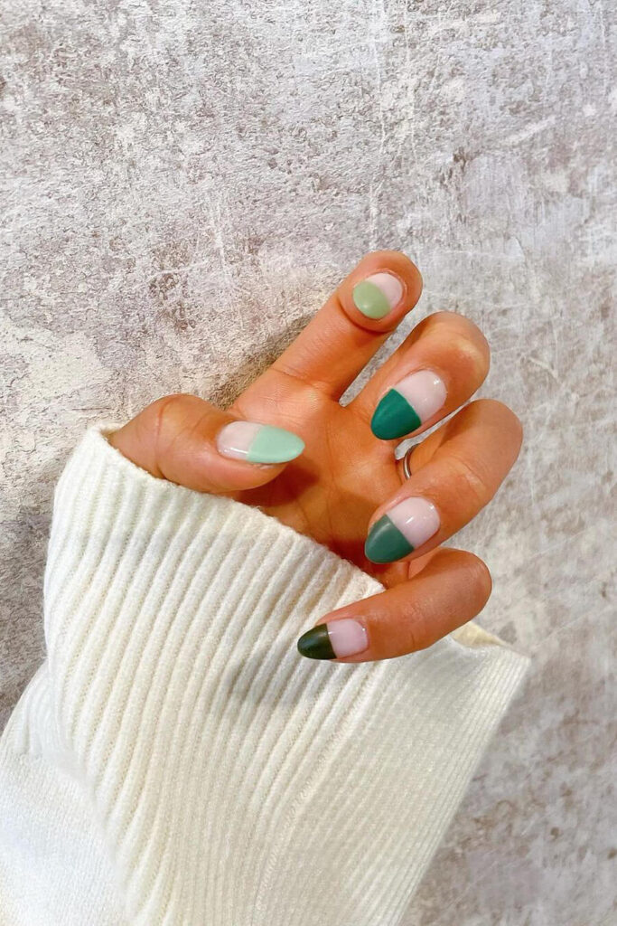 Green gradient nails