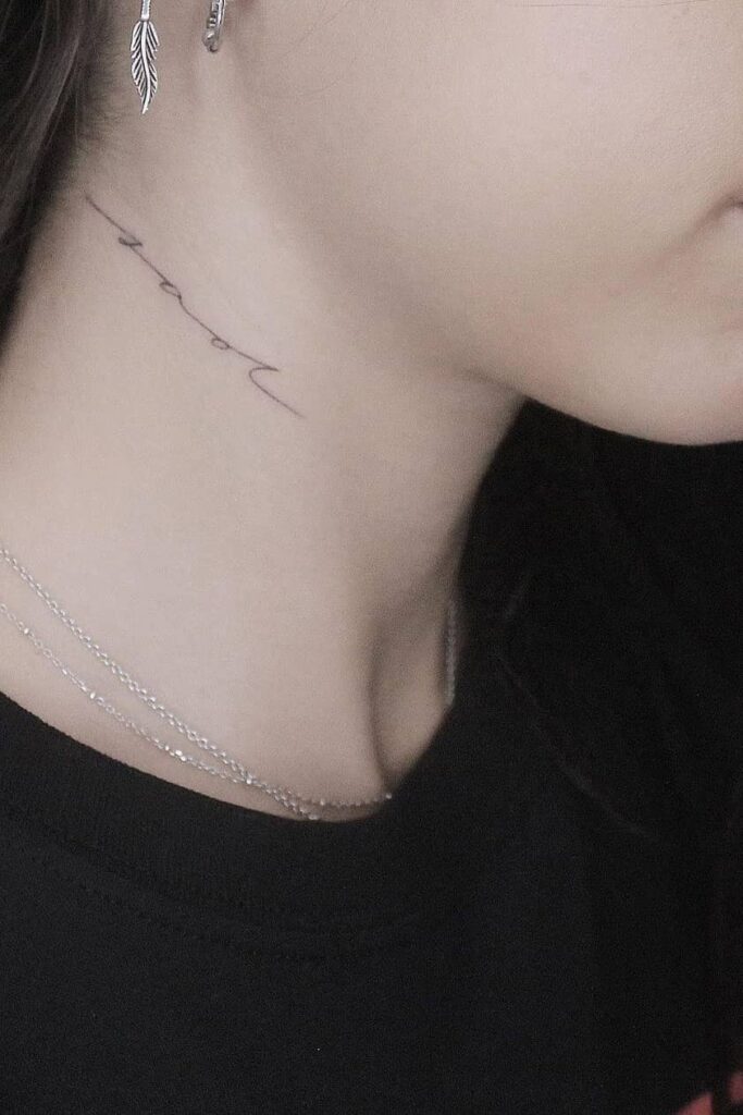 quote tattoo on neck
