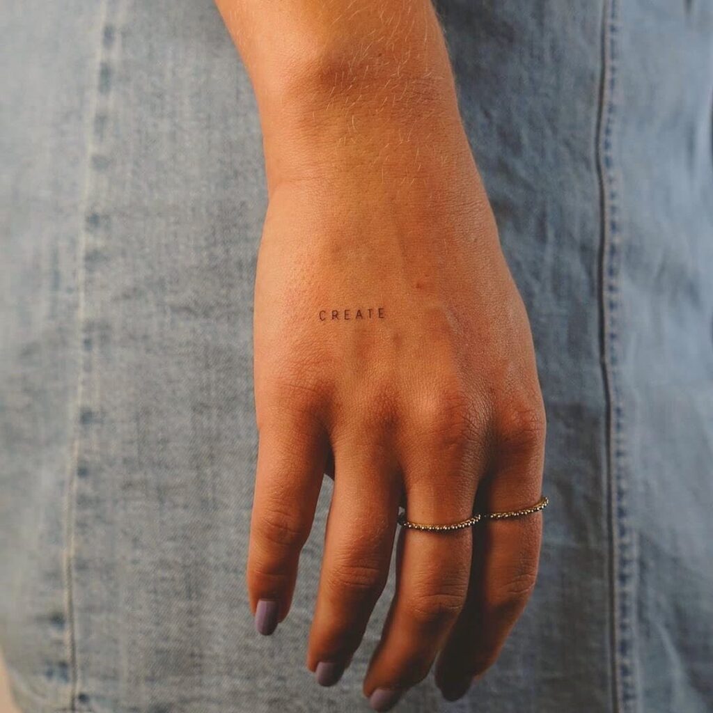 quote hand tattoo
