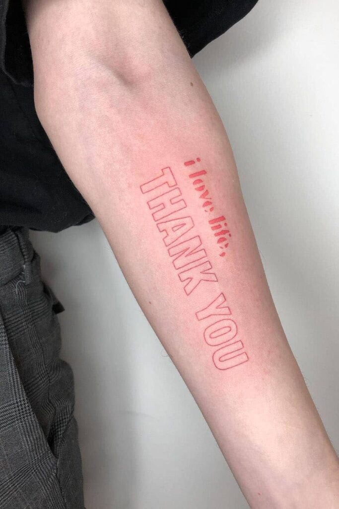 Large quote tattoo