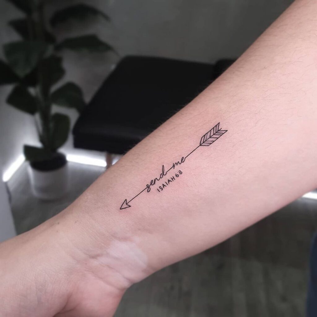 Arrow quote tattoo