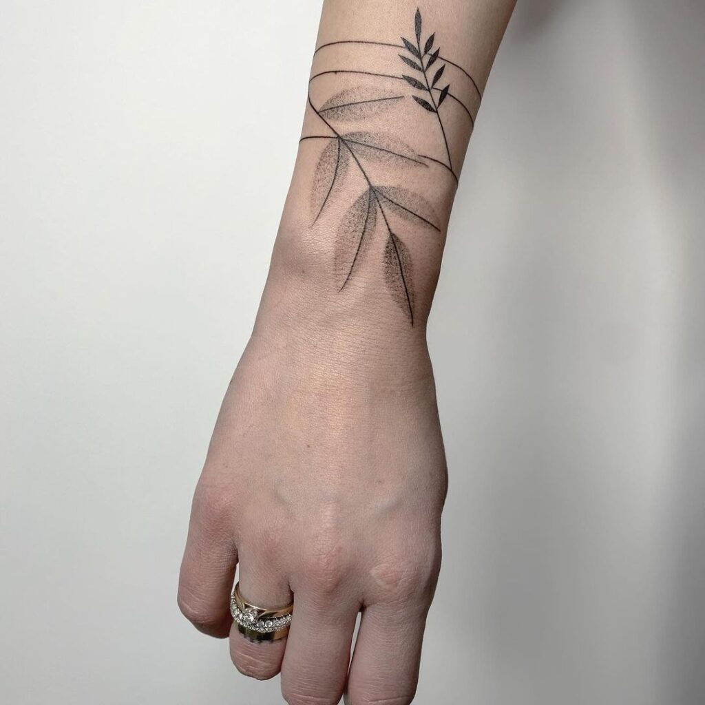 Plant wrist tattoo