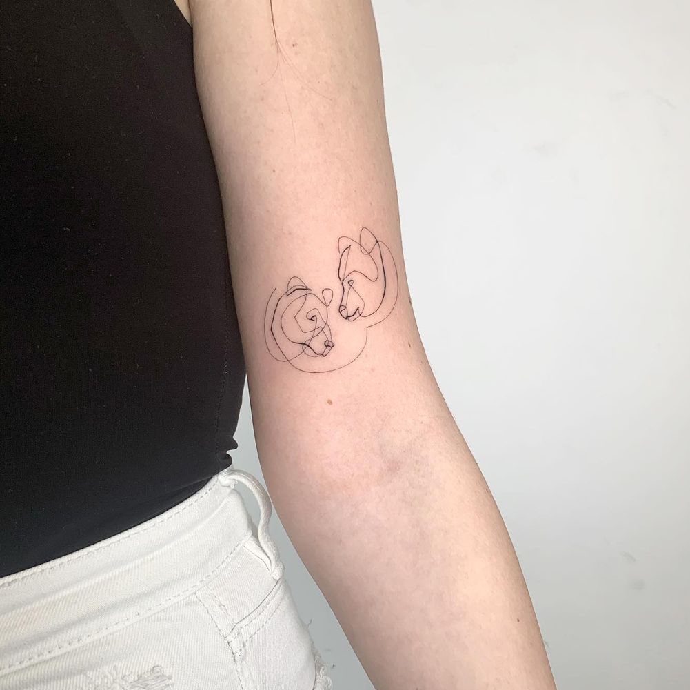 Bear line tattoo