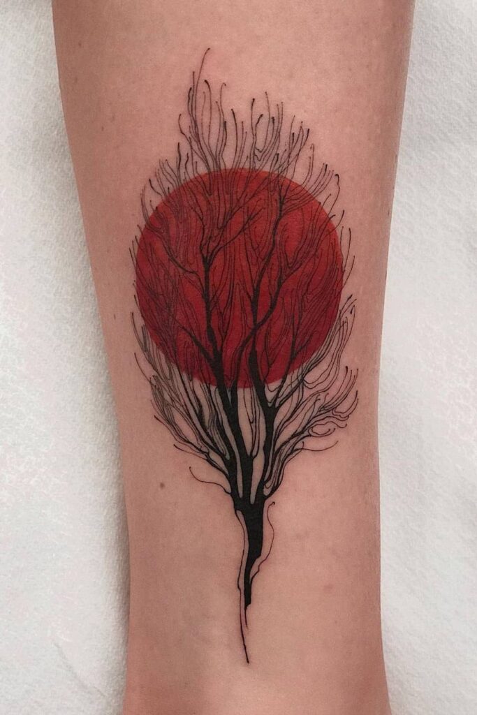 Tree line tattoo