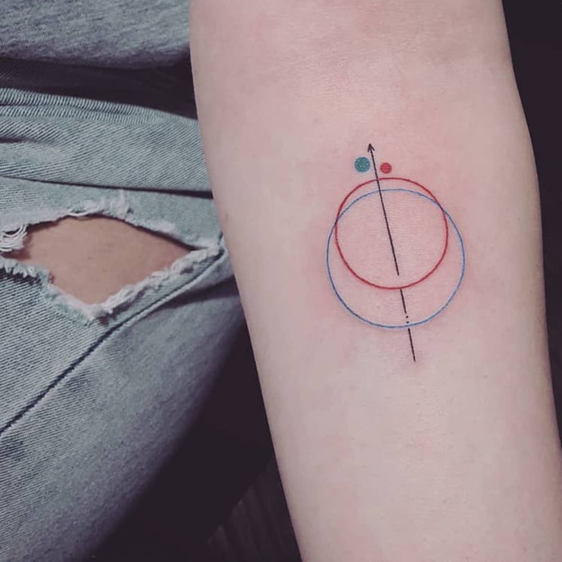 Colored cute arrow tattoo