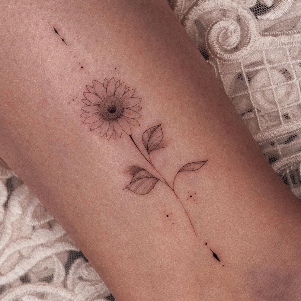 Sunflower Arrow Tattoo