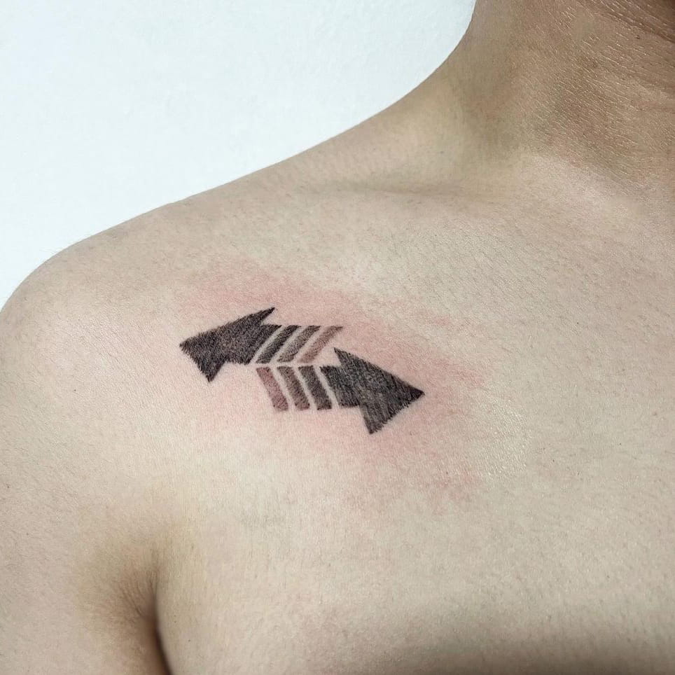 Arrow tattoo on shoulder