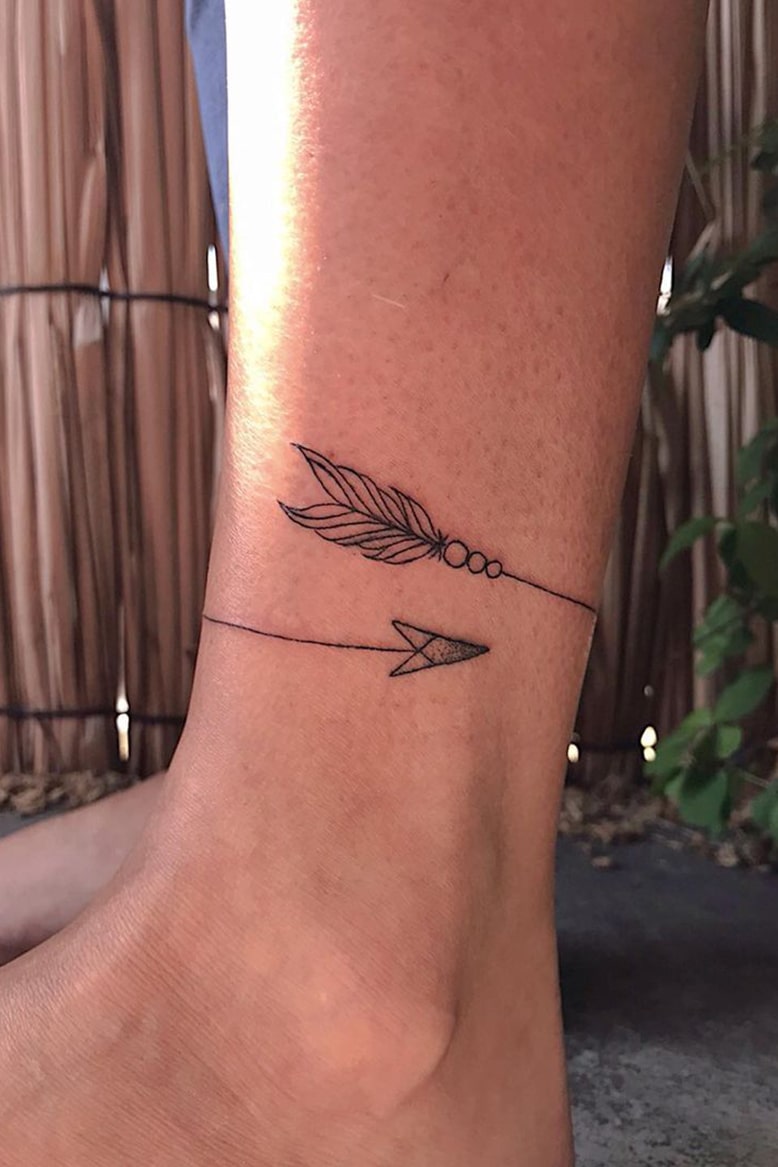 Arrow tattoo on ankle