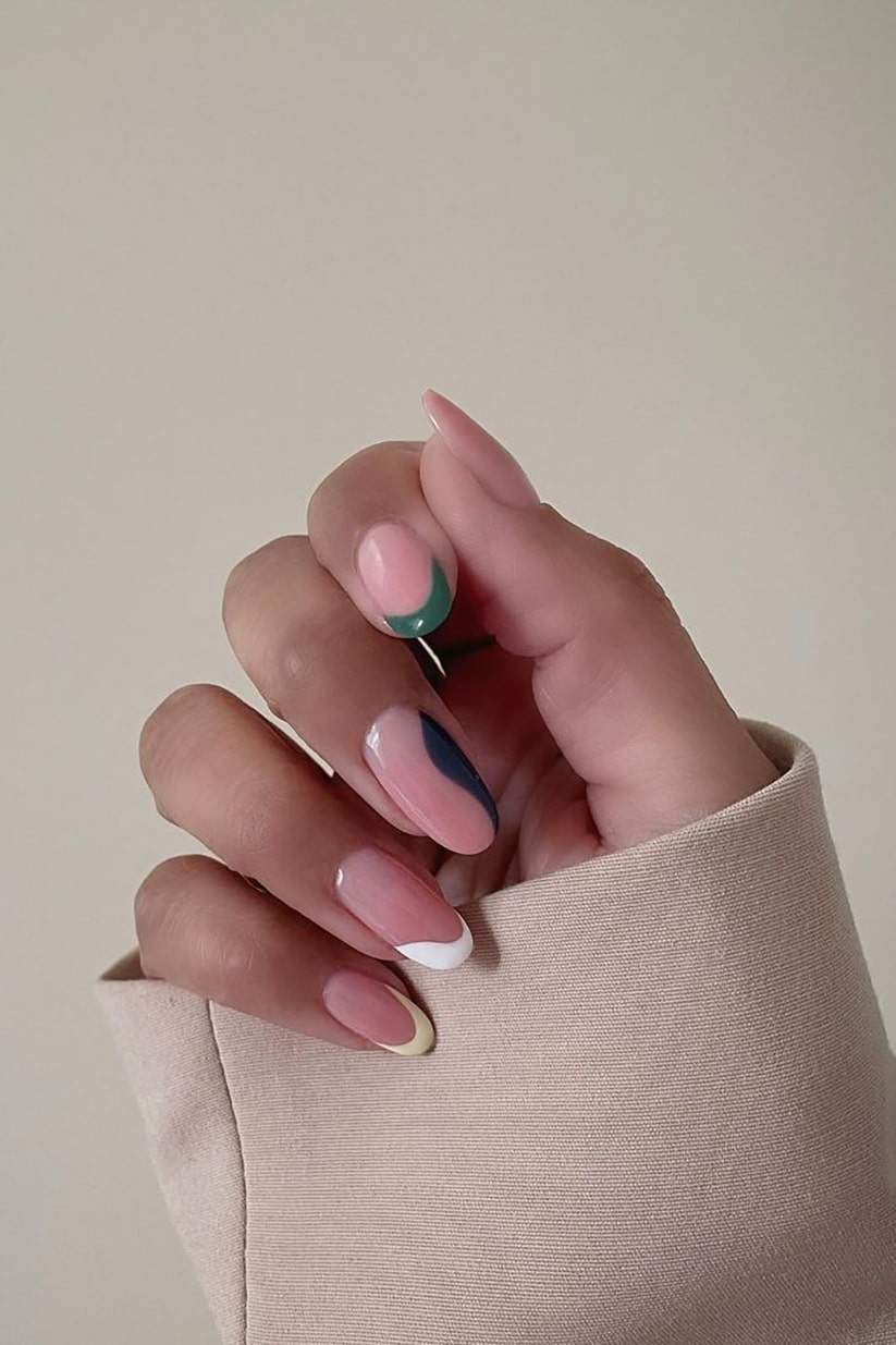 Minimalist negative space nails