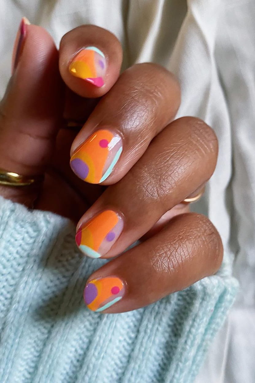 Summer negative space nails