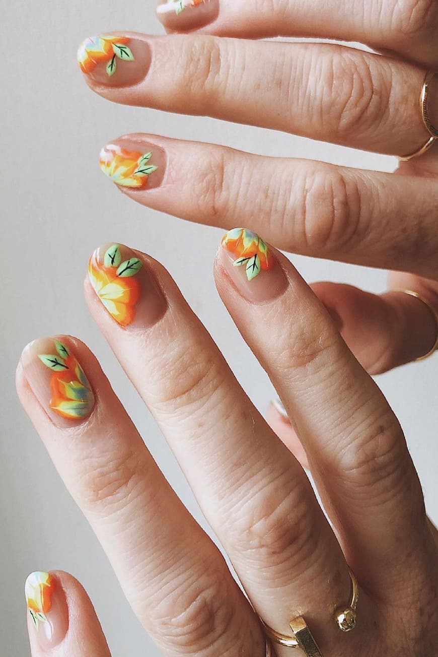 Flower negative space nails