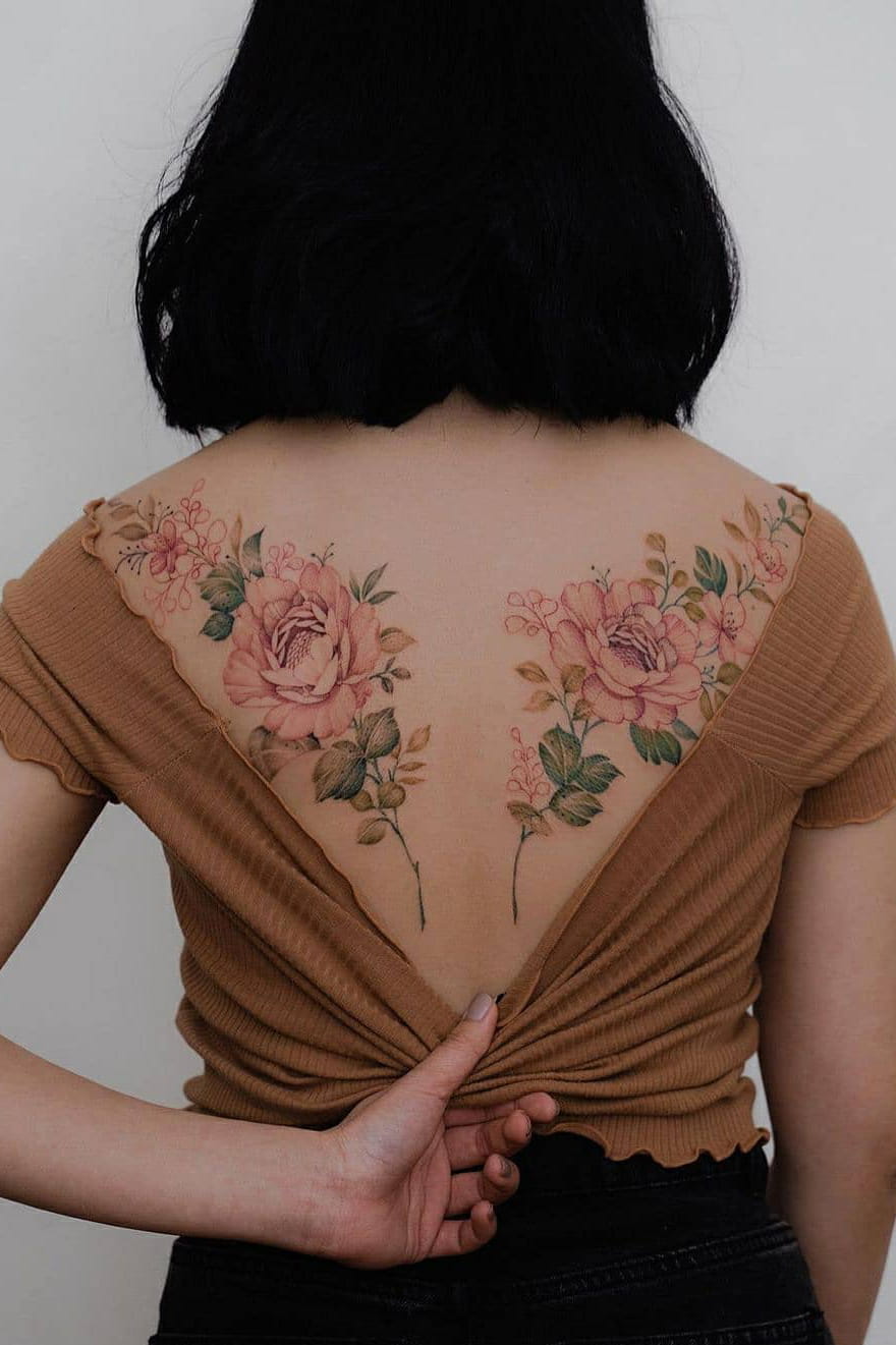 Upper back tattoo