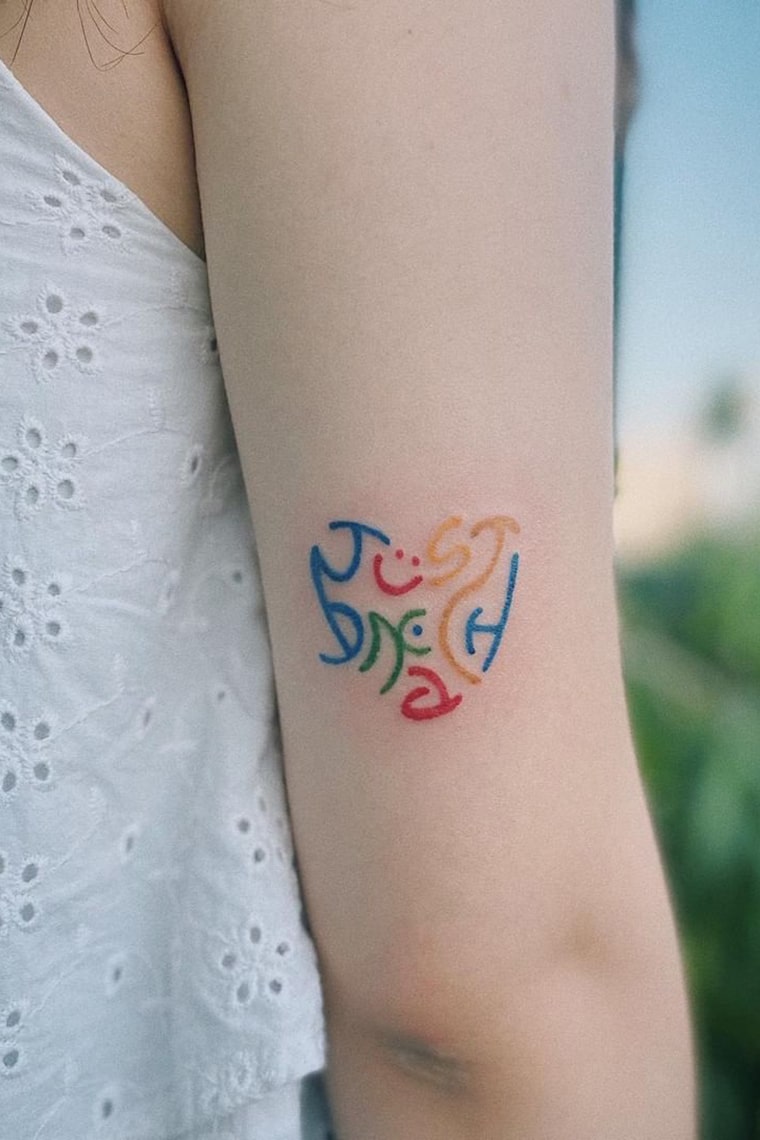 Creative Heart Small colorful Tattoo