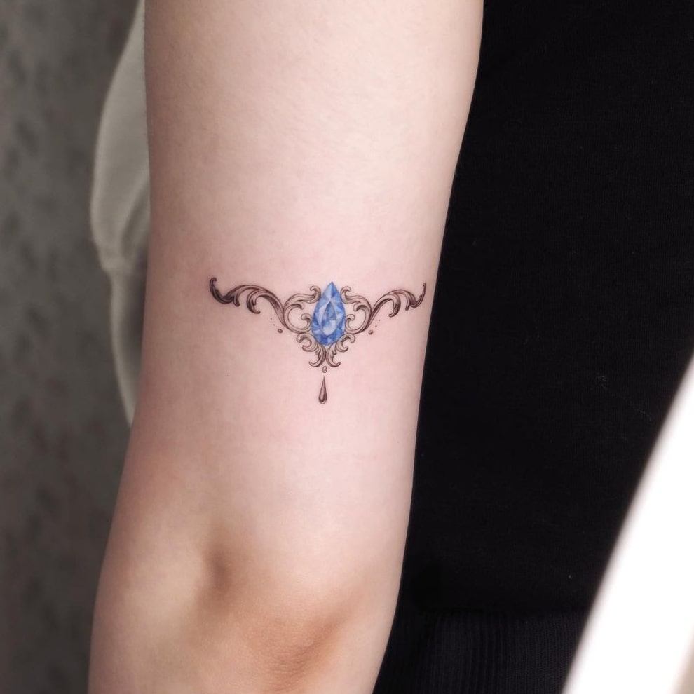 gemstone small colorful tattoo