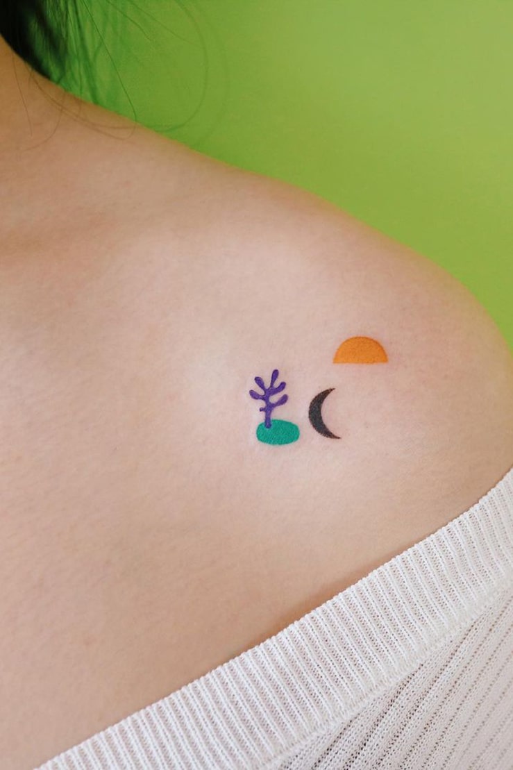 32+ Brilliant Small Colorful Tattoo Ideas