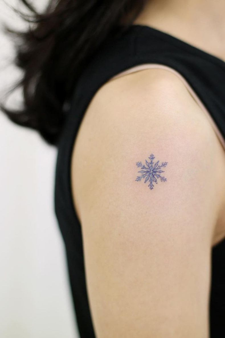 Snowflake small colorful tattoo