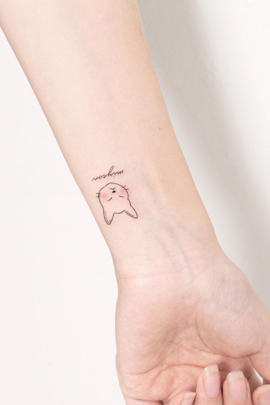 Sweet small colorful tattoos for pets