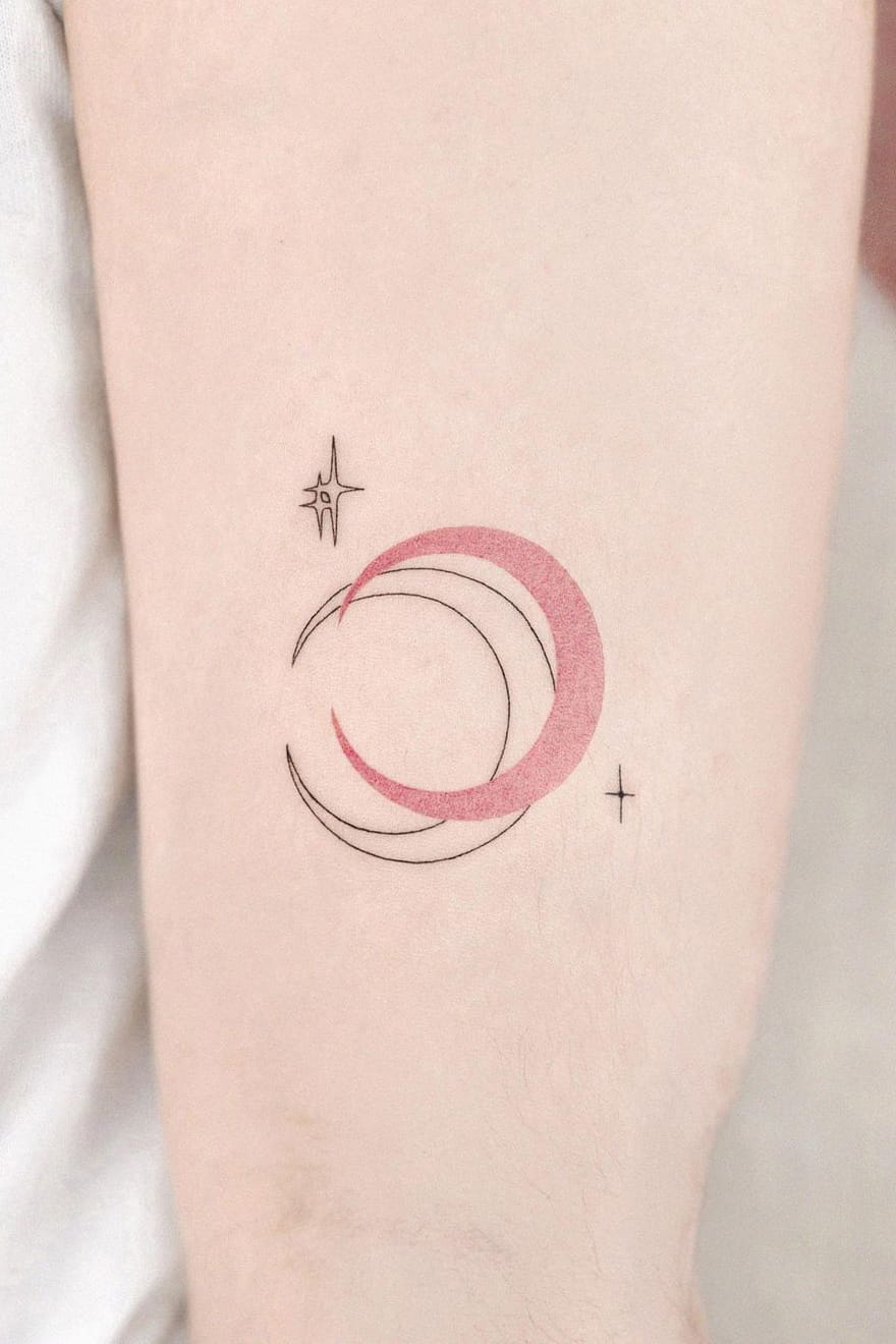 Creative Moon Small Tattoo