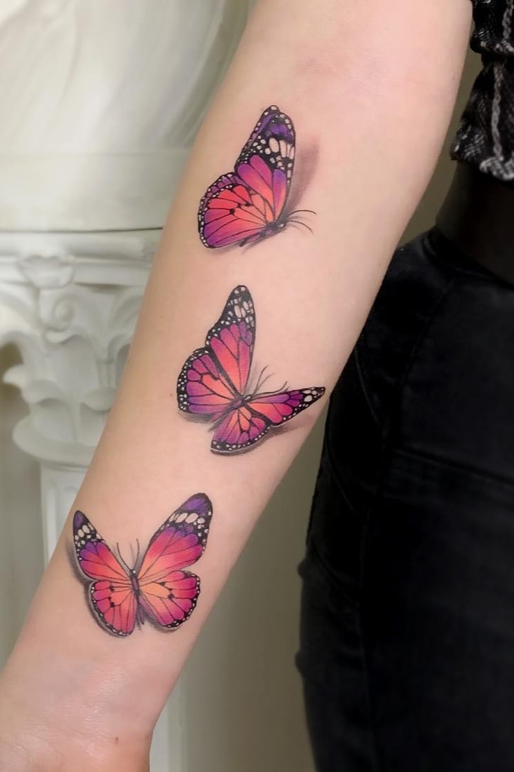 15+ Graceful 3D Butterfly Tattoos – Ideasdonuts