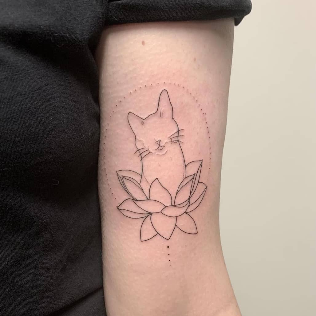 Kitty lotus tattoo