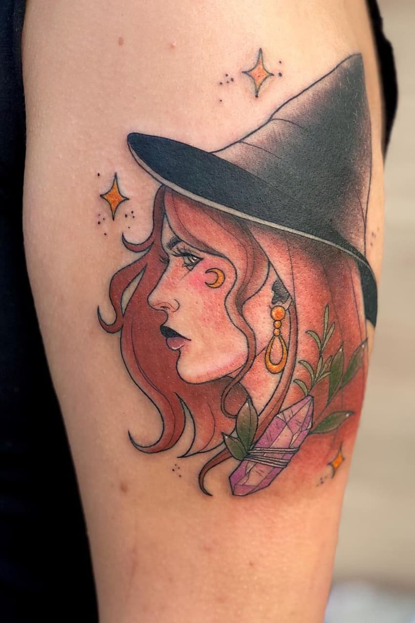 Beautiful witch tattoo