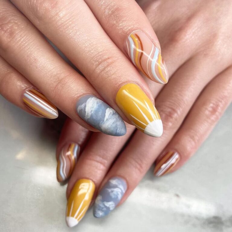 20 Inspiring Sun Nail Art Design Ideas