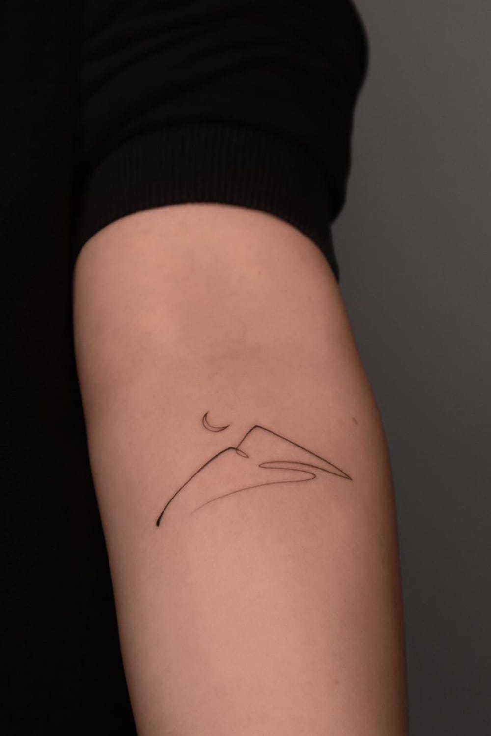 Fine Line Mountain Tattoo