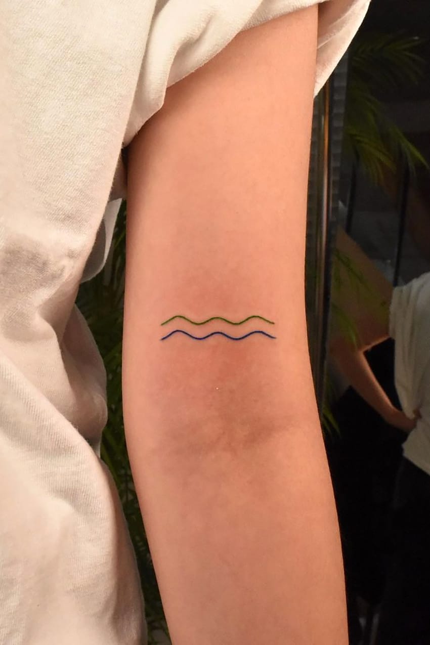 Minimalist Wave Tattoo