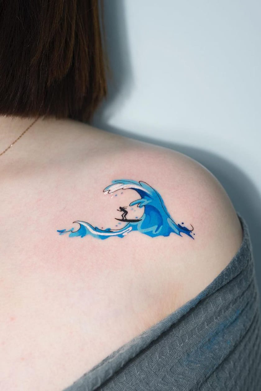 Personalized Wave Tattoo