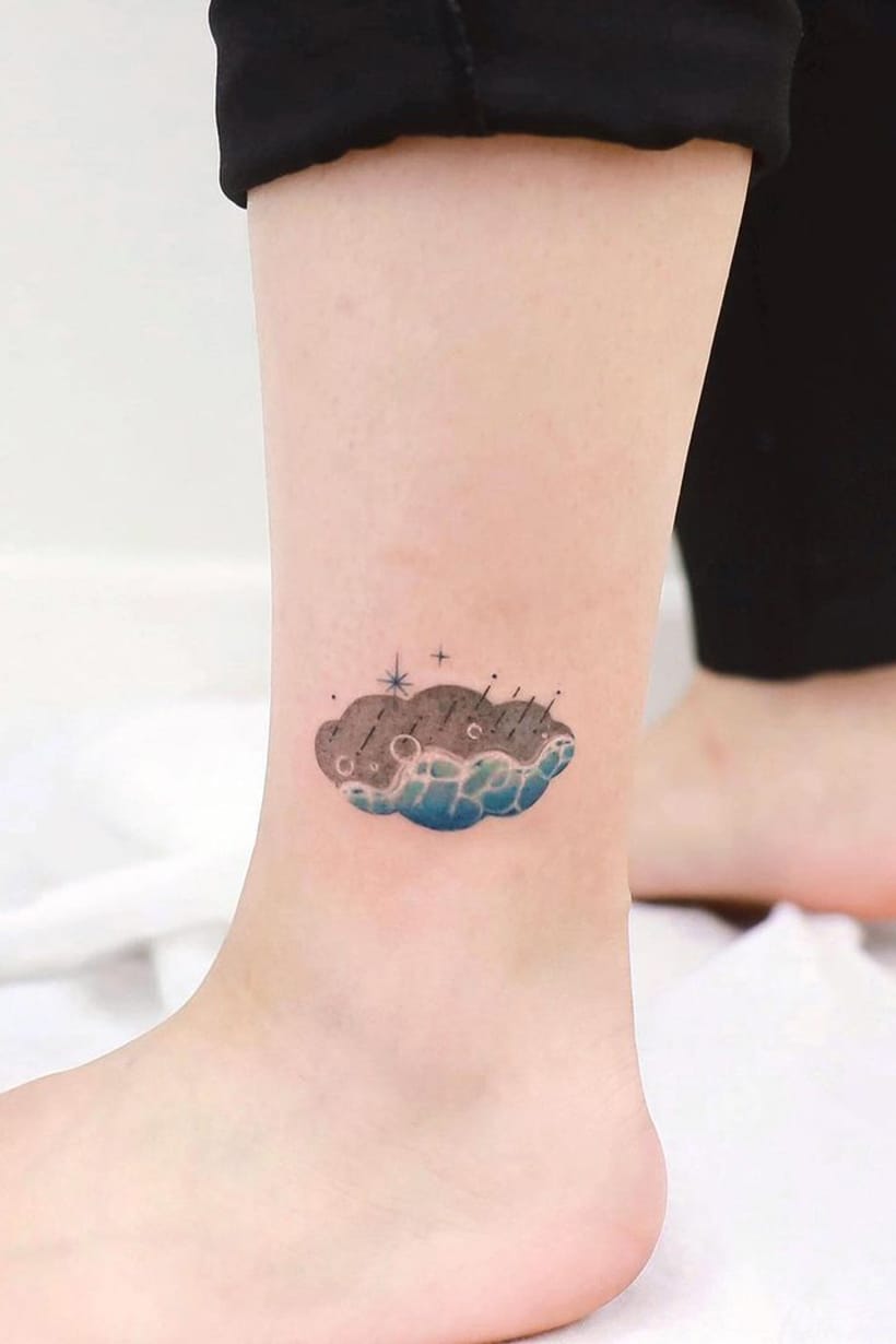 Wave cloud tattoo