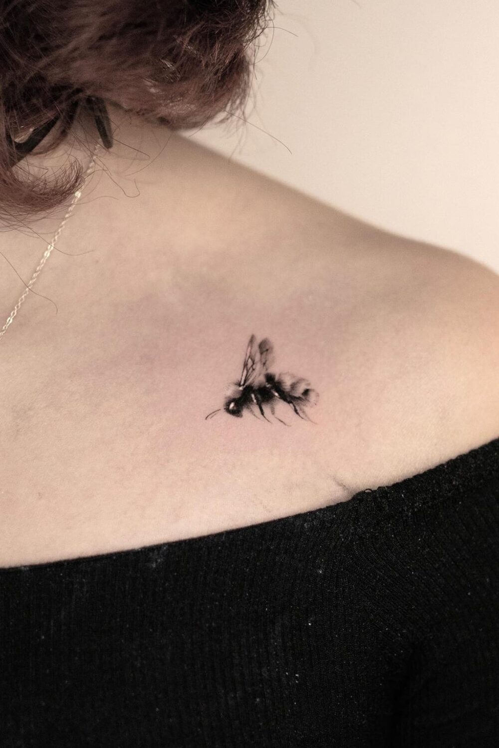 Bee tattoo on shoulder-2