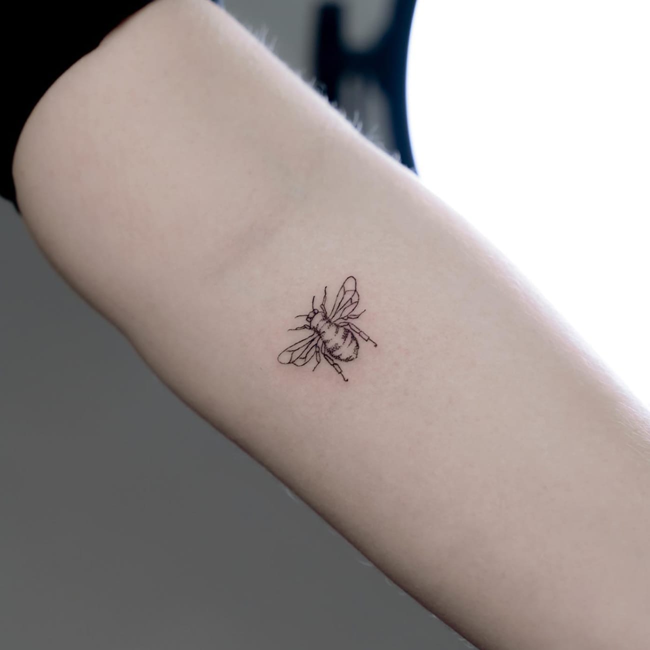 Minimalist Bee Tattoo-2