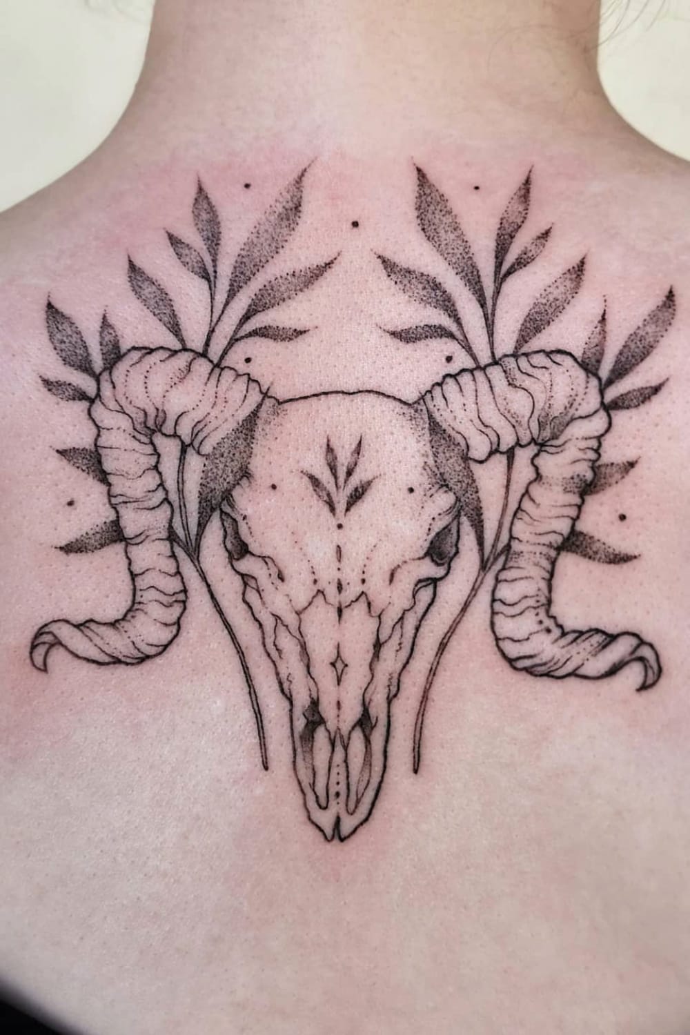 Ram with Plant Tattoo