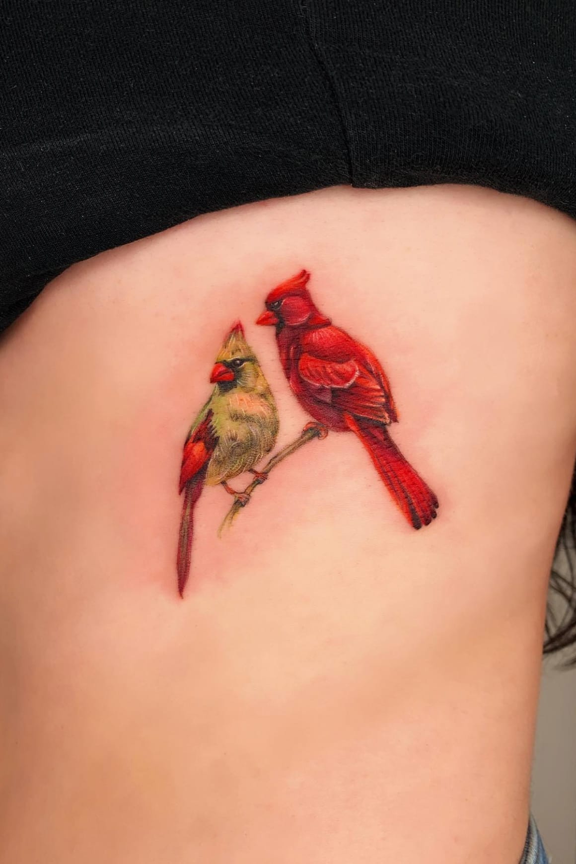 Two small cardinals tattoo