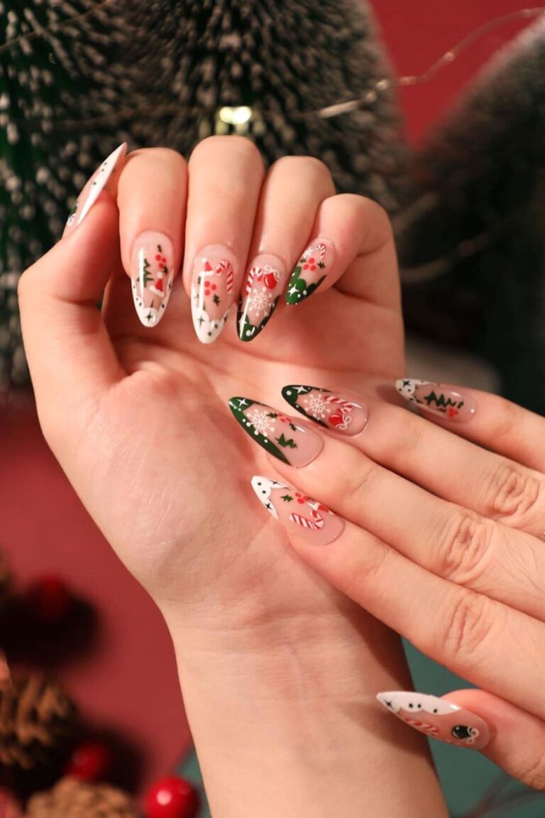 25 Popular Christmas French Nail Ideas