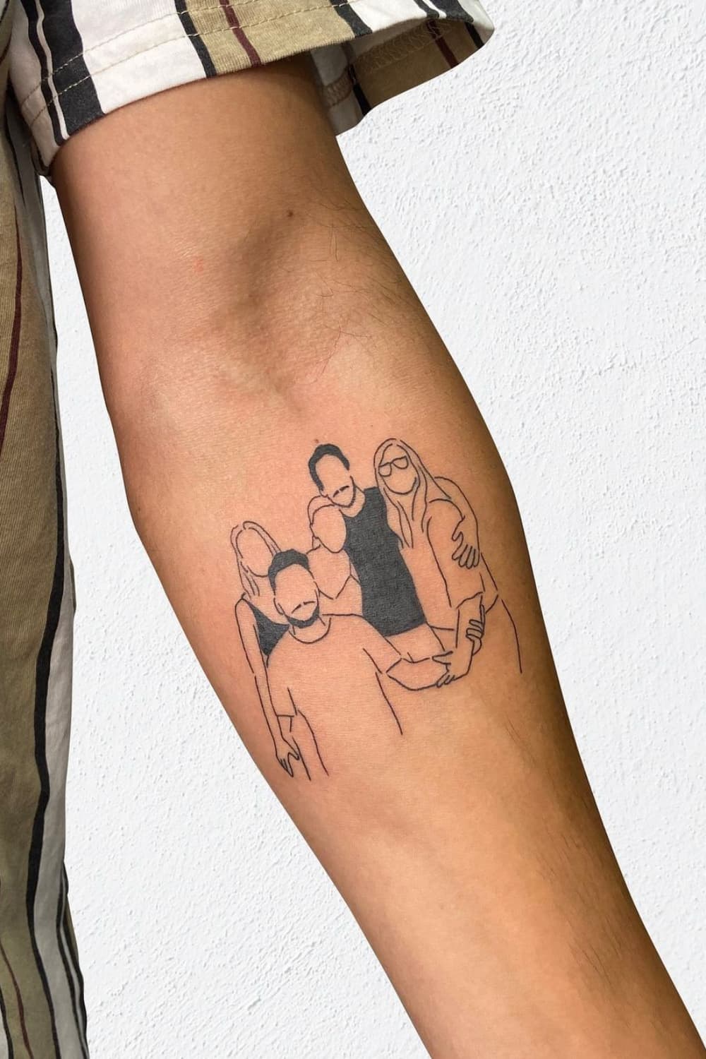 Family Photo Silhouette Tattoo