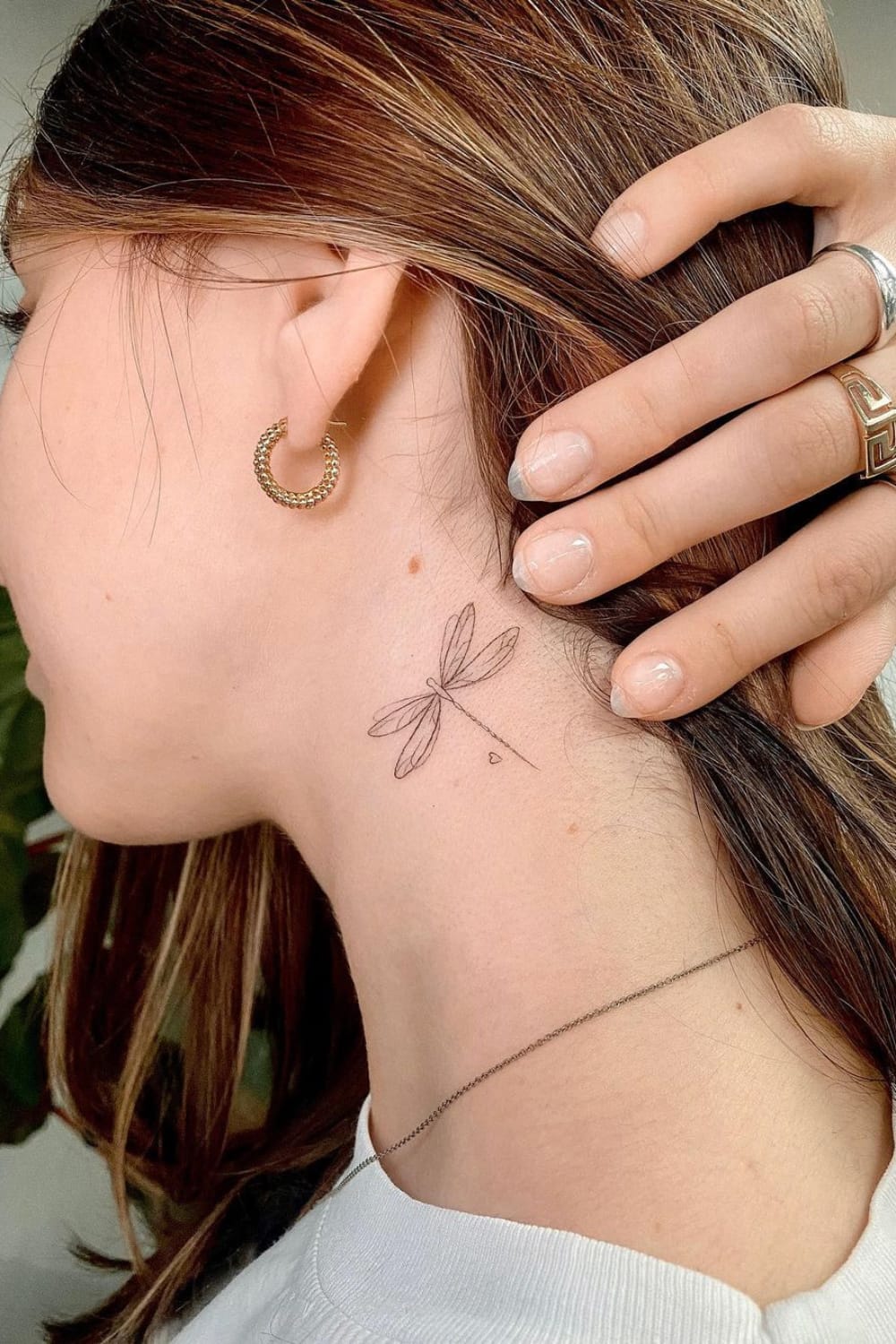 Dragonfly Tattoo Behind the Ear